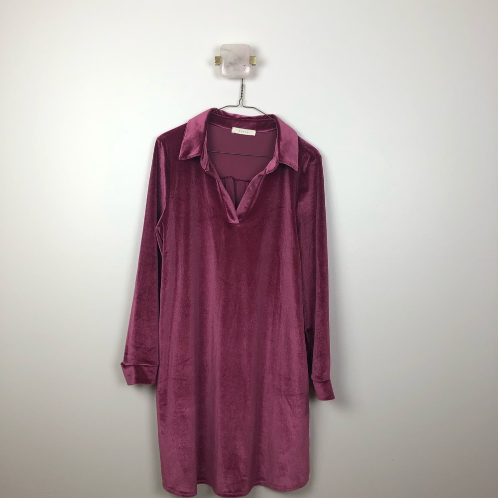 entro | Burgundy Velvet Dress